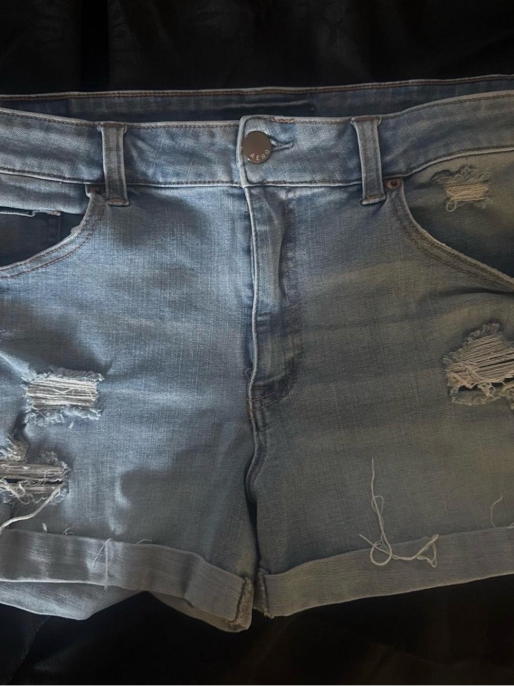 Aeropostale Denim Distressed Women’s Shorts - Light Blue